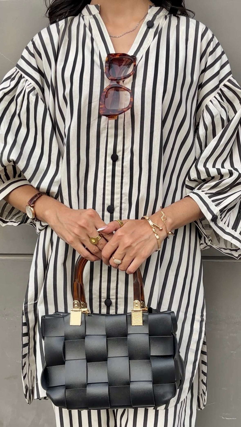 Women's Striped Cotton Co-Ord Set – 2 Piece Suit