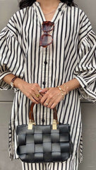 Women's Striped Cotton Co-Ord Set – 2 Piece Suit