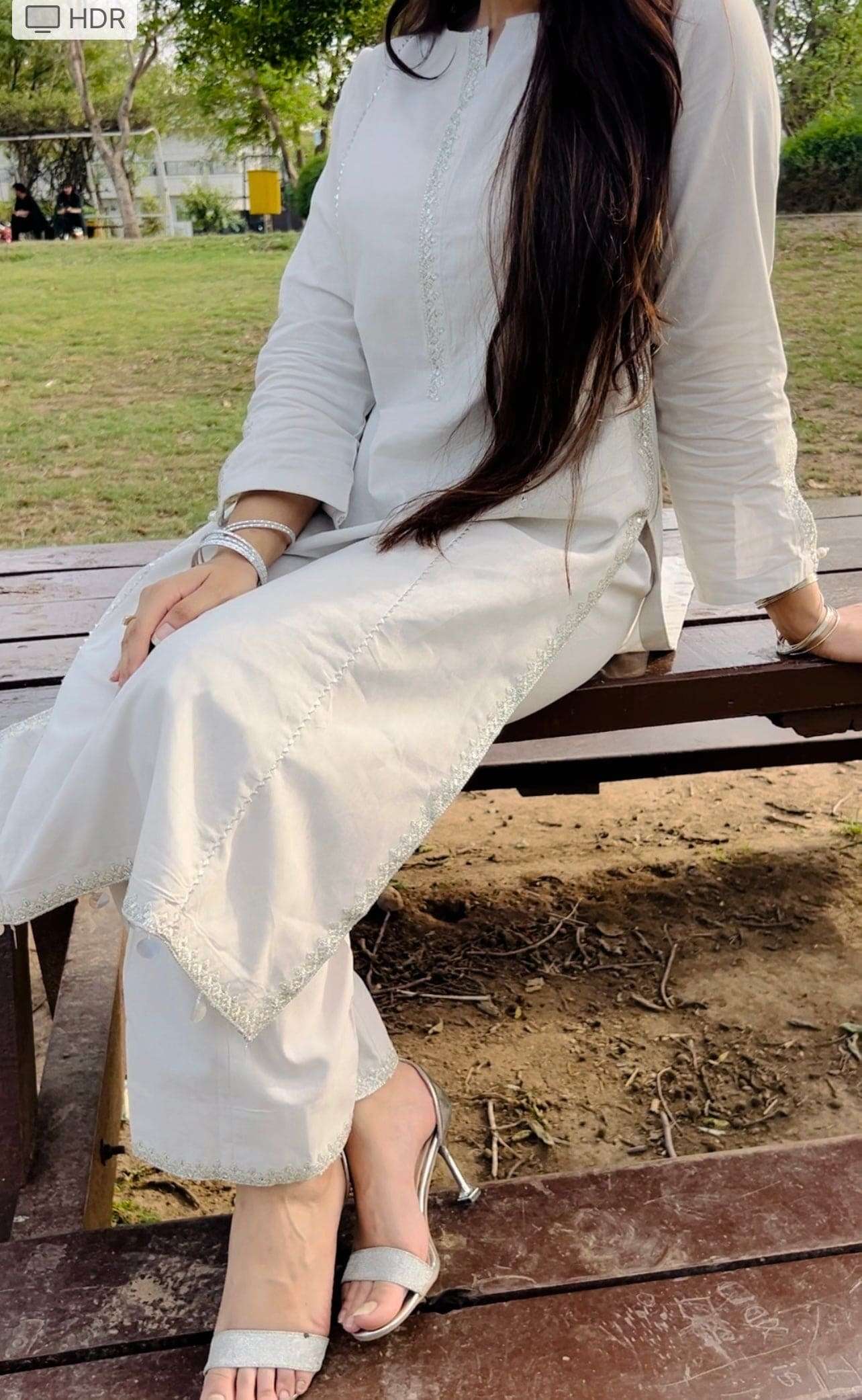 2 Piece Cotton Embroidred Zari Suit
