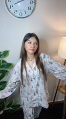Women Pajama Suit – Trees & Deer Print