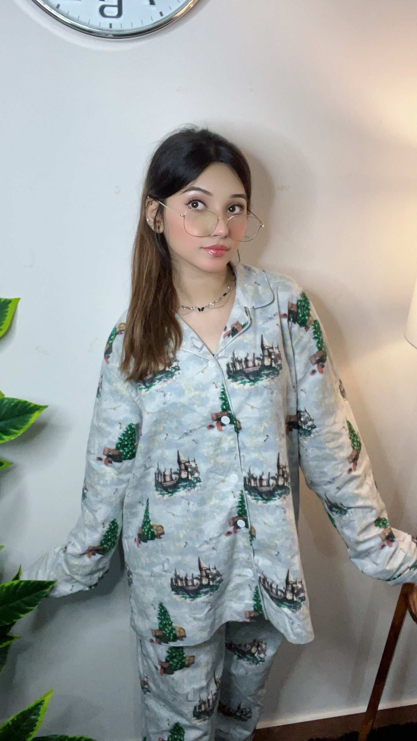 Women Pajama Suit – Castle & Nature Print