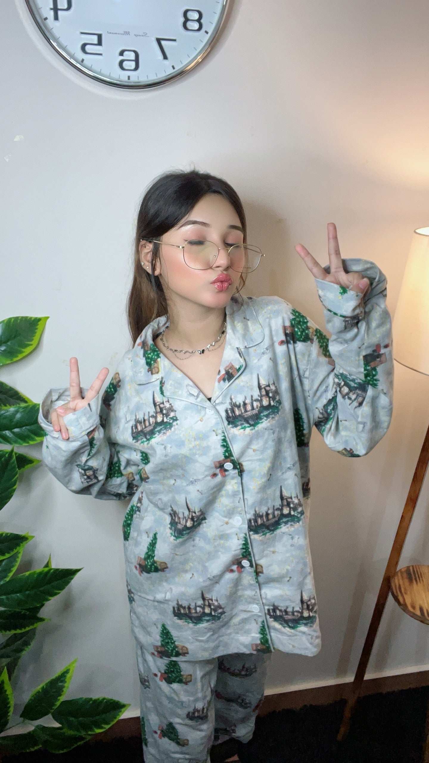 Women Pajama Suit – Castle & Nature Print