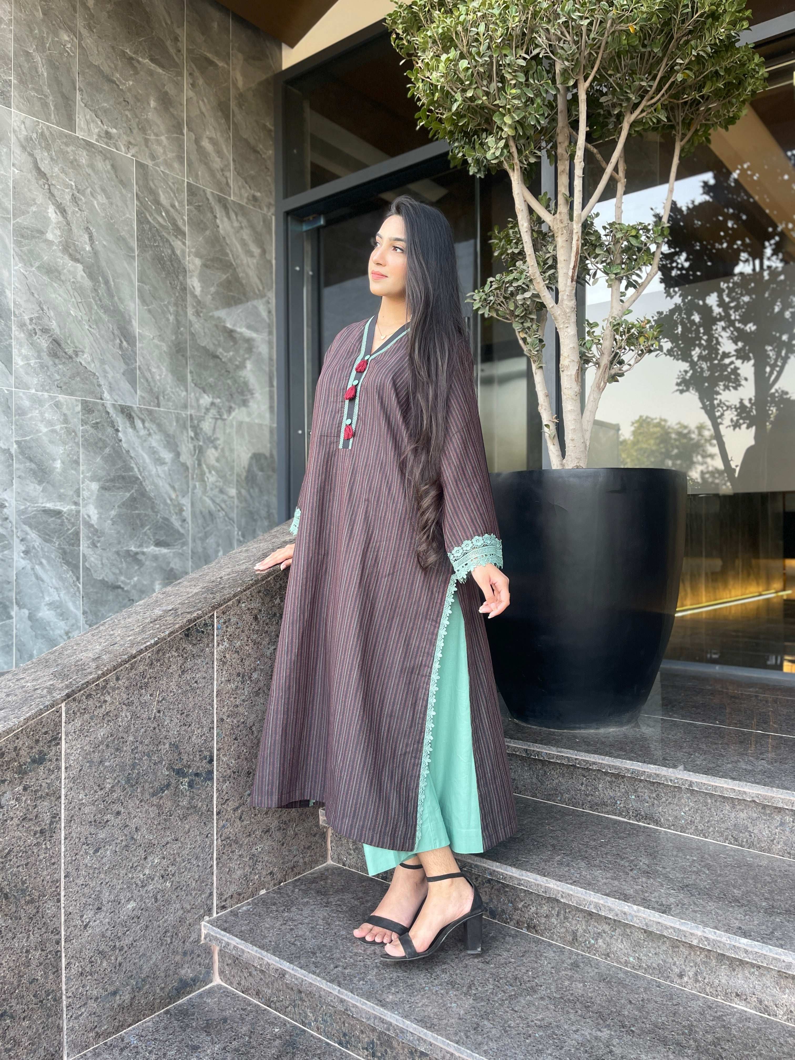 2 Piece Cotton Yarn Dyed Suit