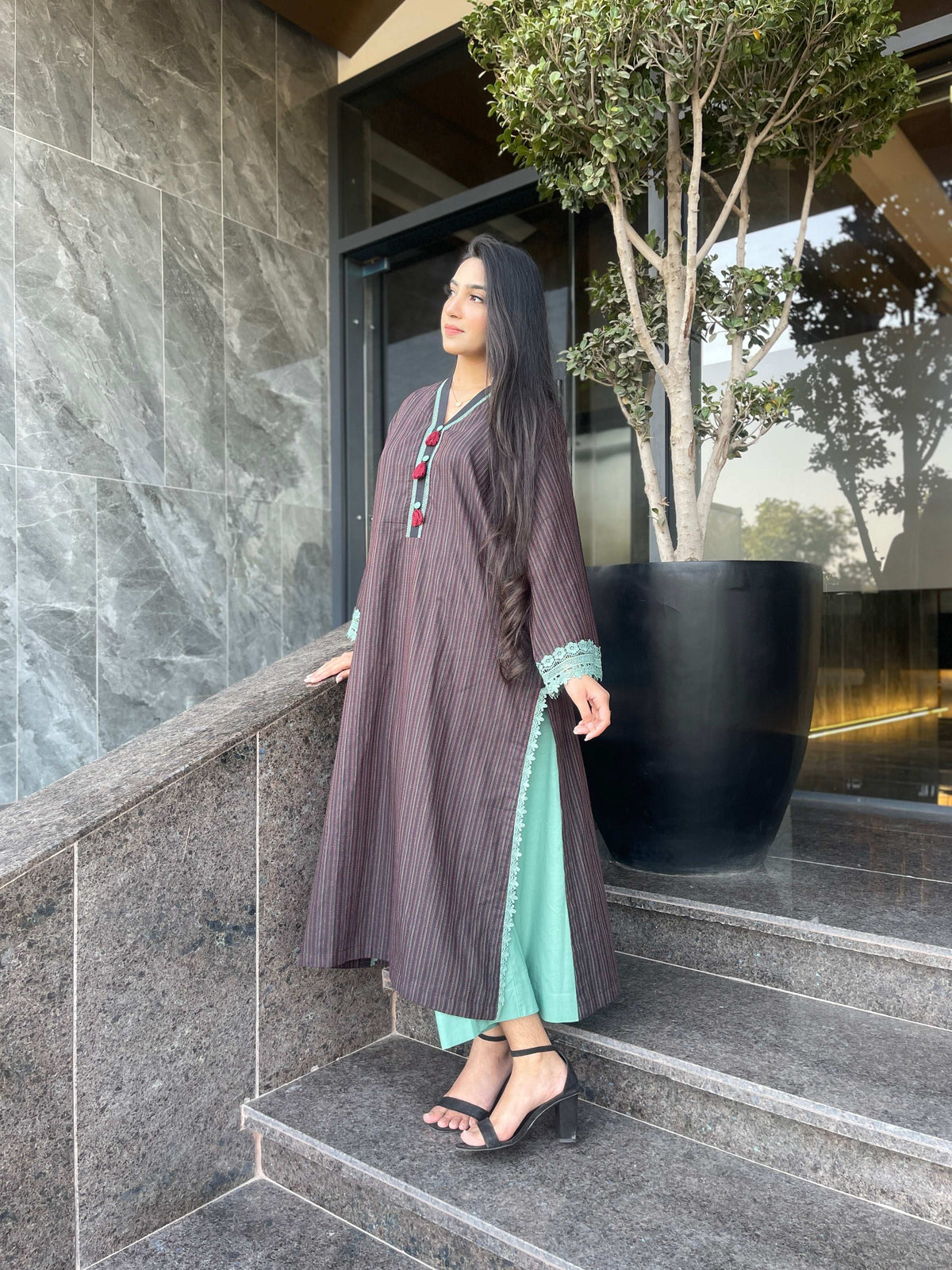 2 Piece Cotton Yarn Dyed Suit