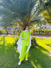 2 Piece Lawn Embellished  Co- Ord Set with Farshi Shalwar