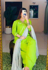 2 Piece Lawn Embellished  Co- Ord Set with Farshi Shalwar