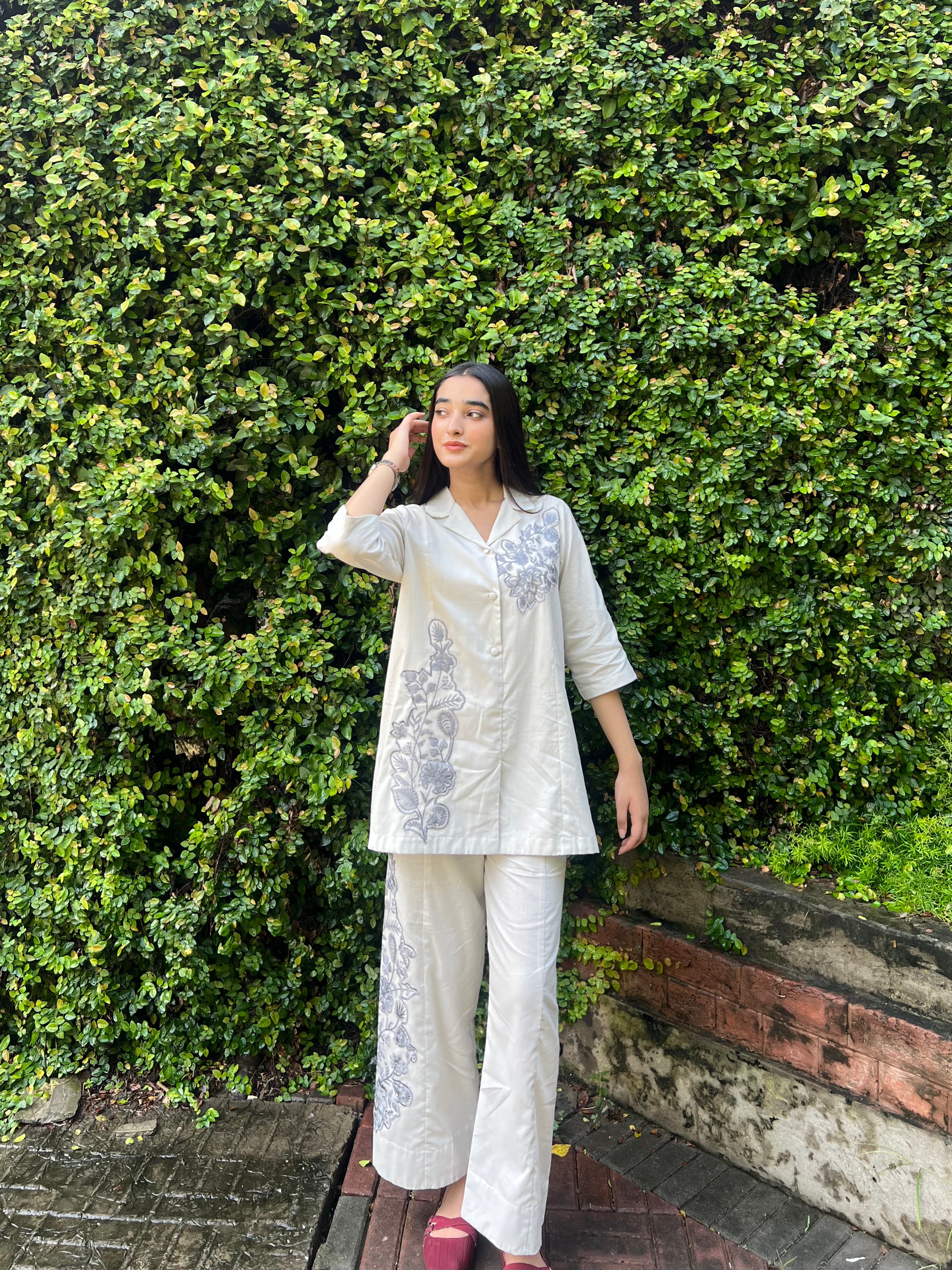 Embroidered Cotton 2-Piece Co-Ord Set