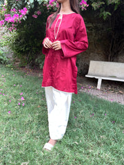 2 Piece Cotton Embroidred Co- Ord Set with  Salwar