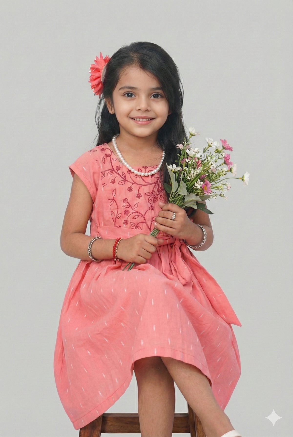1 Piece Yarn Dyed Dobby + Embroidered Shirt-100% Cotton