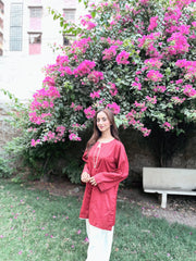 2 Piece Cotton Embroidred Co- Ord Set with  Salwar
