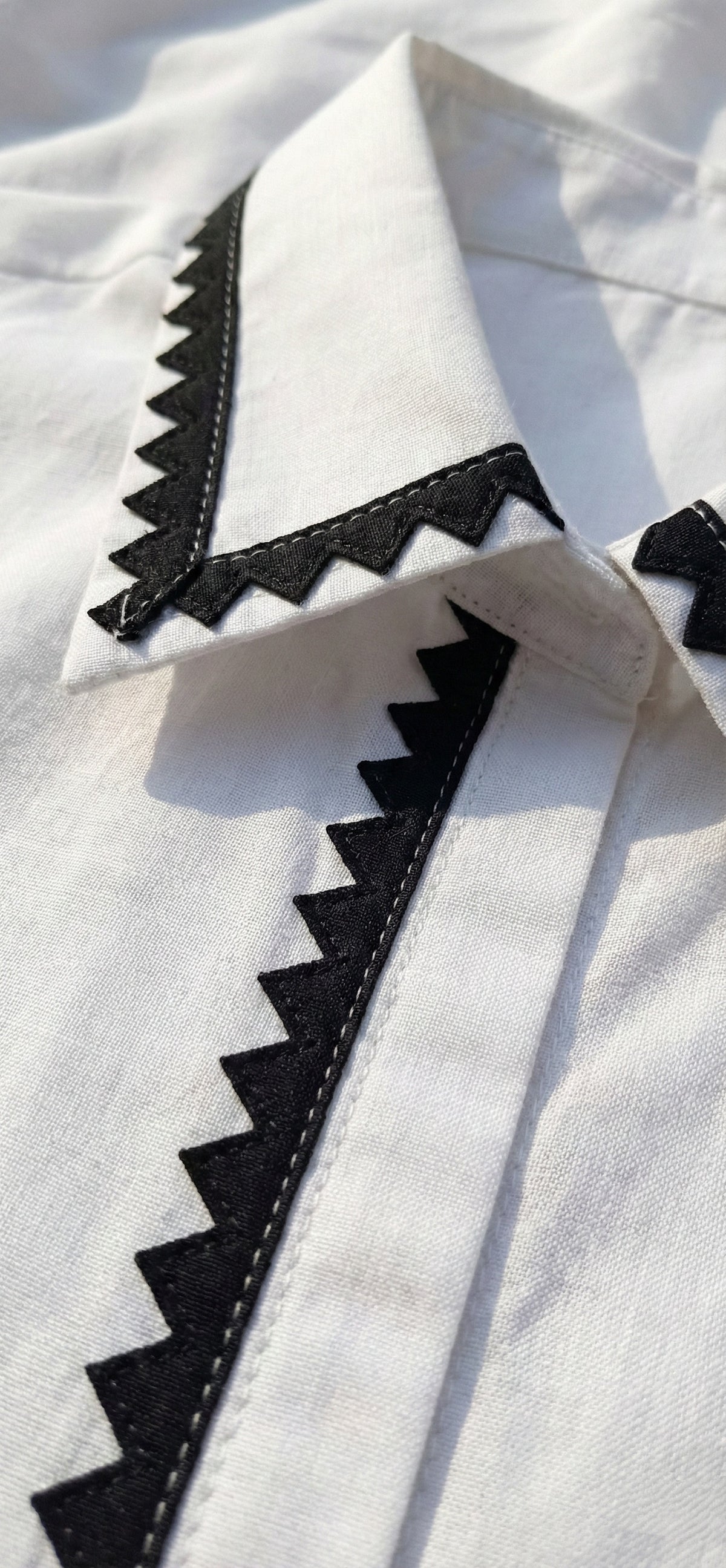 Women 2 Piece Coord Set – White with Contrast Detailing