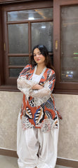 Embroidered Cotton 2-Piece Co-ord Set with Farshi Shalwar