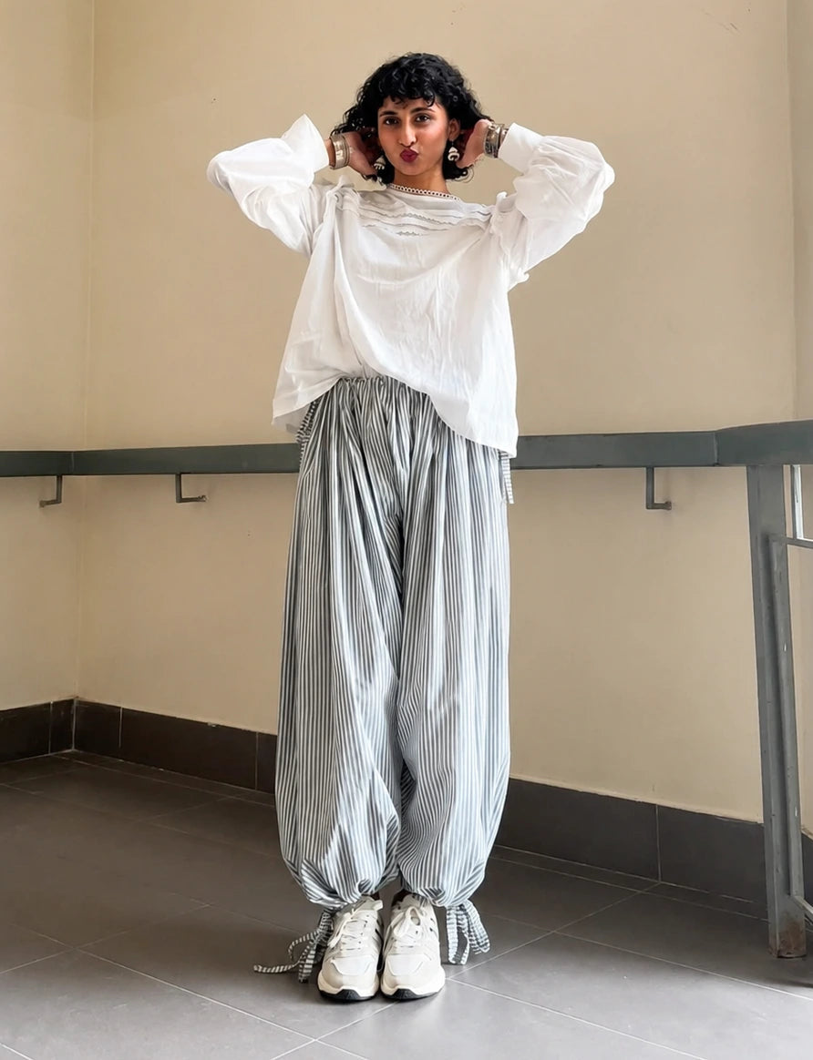 Cotton Pin Tuck Printed Salwar | Oversized Fit