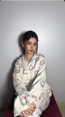 Women Pajama Suit – Floral Bow Print