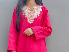 Embroidered Cotton Kurta with Farshi Shalwar – 2 Piece Traditional Coord Set