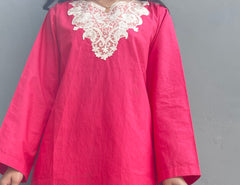 Embroidered Cotton Kurta with Farshi Shalwar – 2 Piece Traditional Coord Set