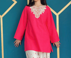 Embroidered Cotton Kurta with Farshi Shalwar – 2 Piece Traditional Coord Set