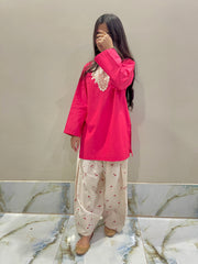 Embroidered Cotton Kurta with Farshi Shalwar – 2 Piece Traditional Coord Set