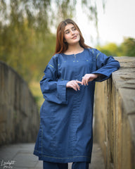 2 Piece Hand Embroidered - Cotton Textured - Co-Ord Set