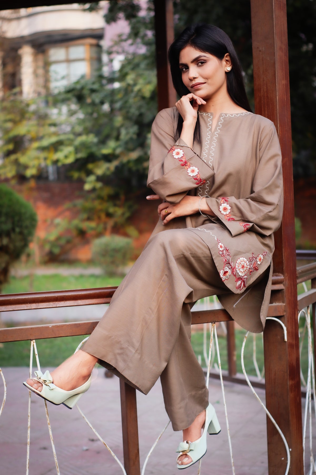 Embroidered Cotton  2-Piece Co-Ord Set