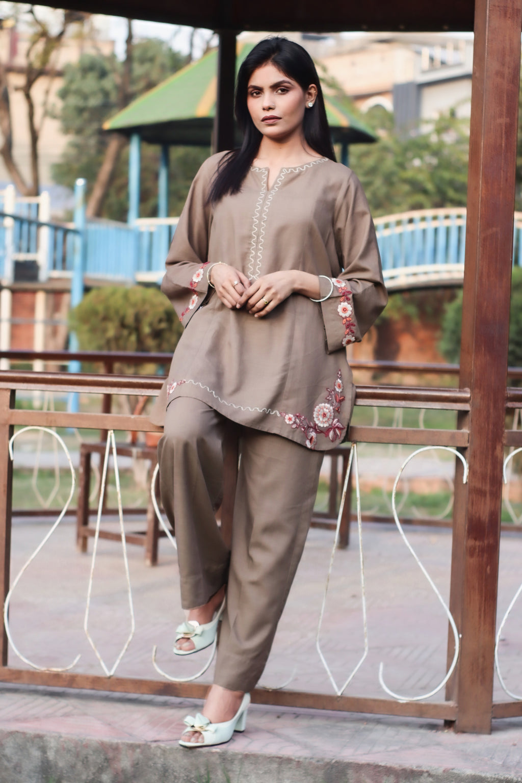 Embroidered Cotton  2-Piece Co-Ord Set