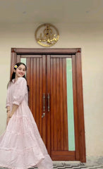 Light Pink Cotton Maxi Dress – 1 Piece Casual Wear