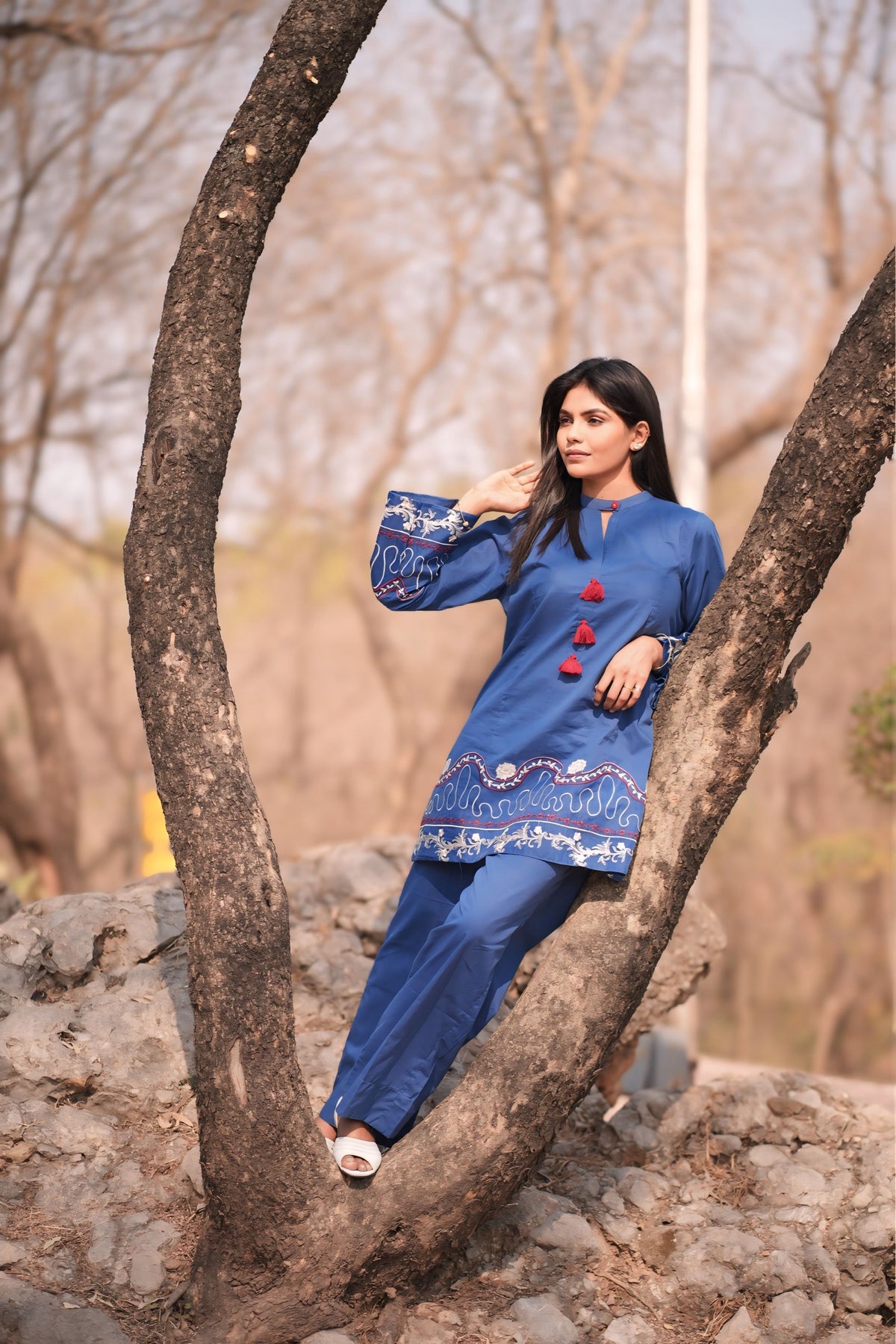 Embroidered Cotton  2-Piece Co-Ord Set