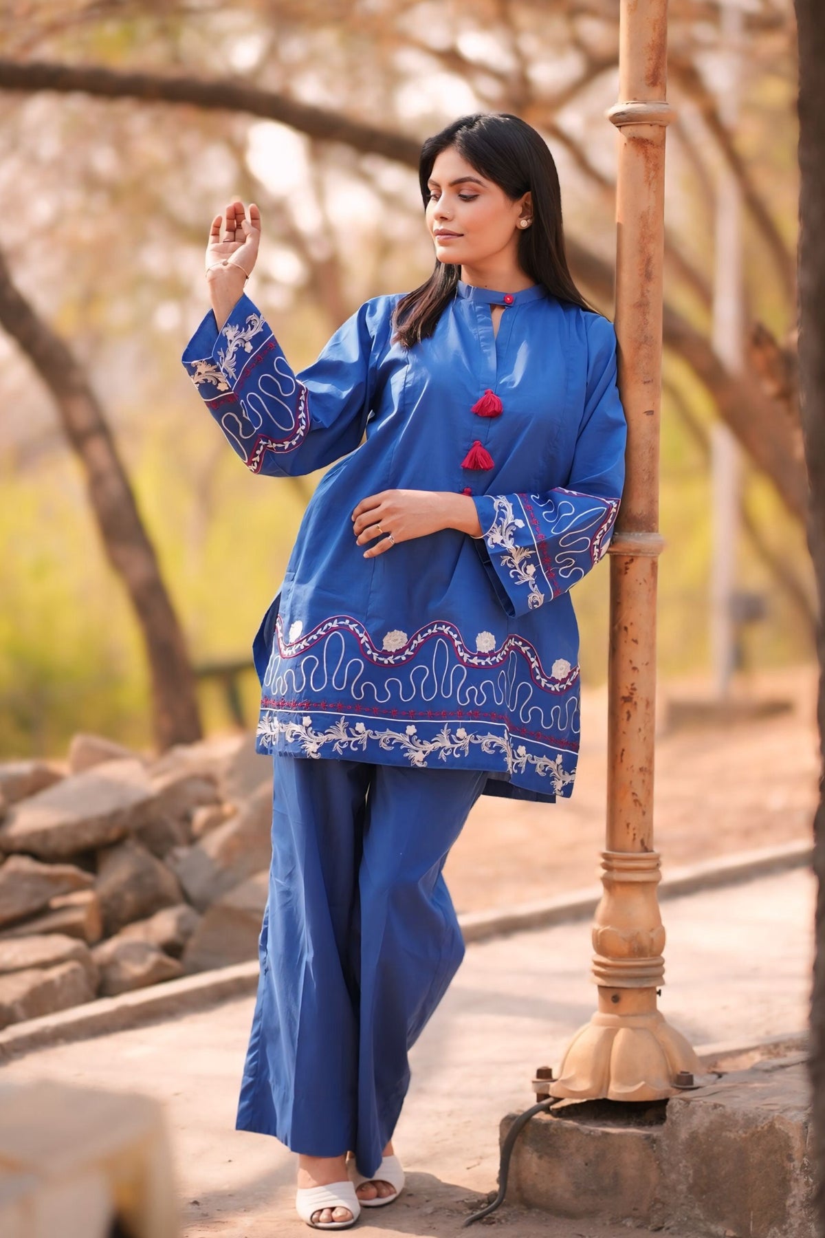 Embroidered Cotton  2-Piece Co-Ord Set