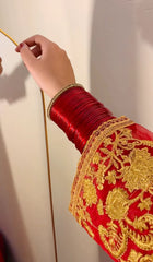3 Piece Laurex Embroidered Angrakha Suit- Linned