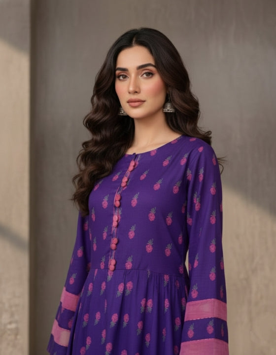 2 Piece Cotton Printed Dress