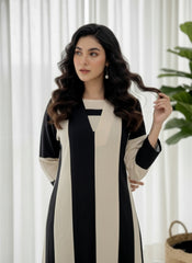 2 Piece Cream + Black -Stitched Shirt -100% Cotton