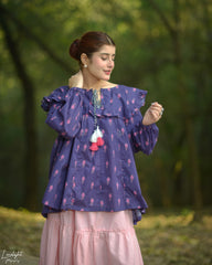 Pink Cotton Maxi Skirt – Elegant Tiered Long Skirt