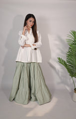 Sage Green Cotton Maxi Skirt