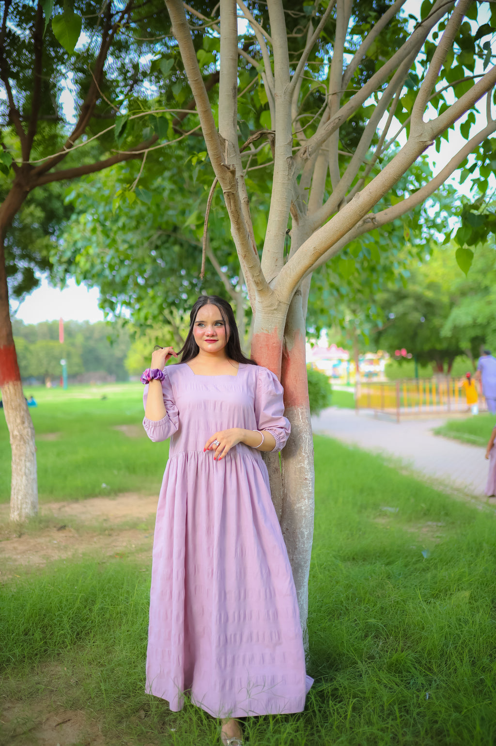 Seer Sucker Cotton Women Dress – Elegant & Comfortable