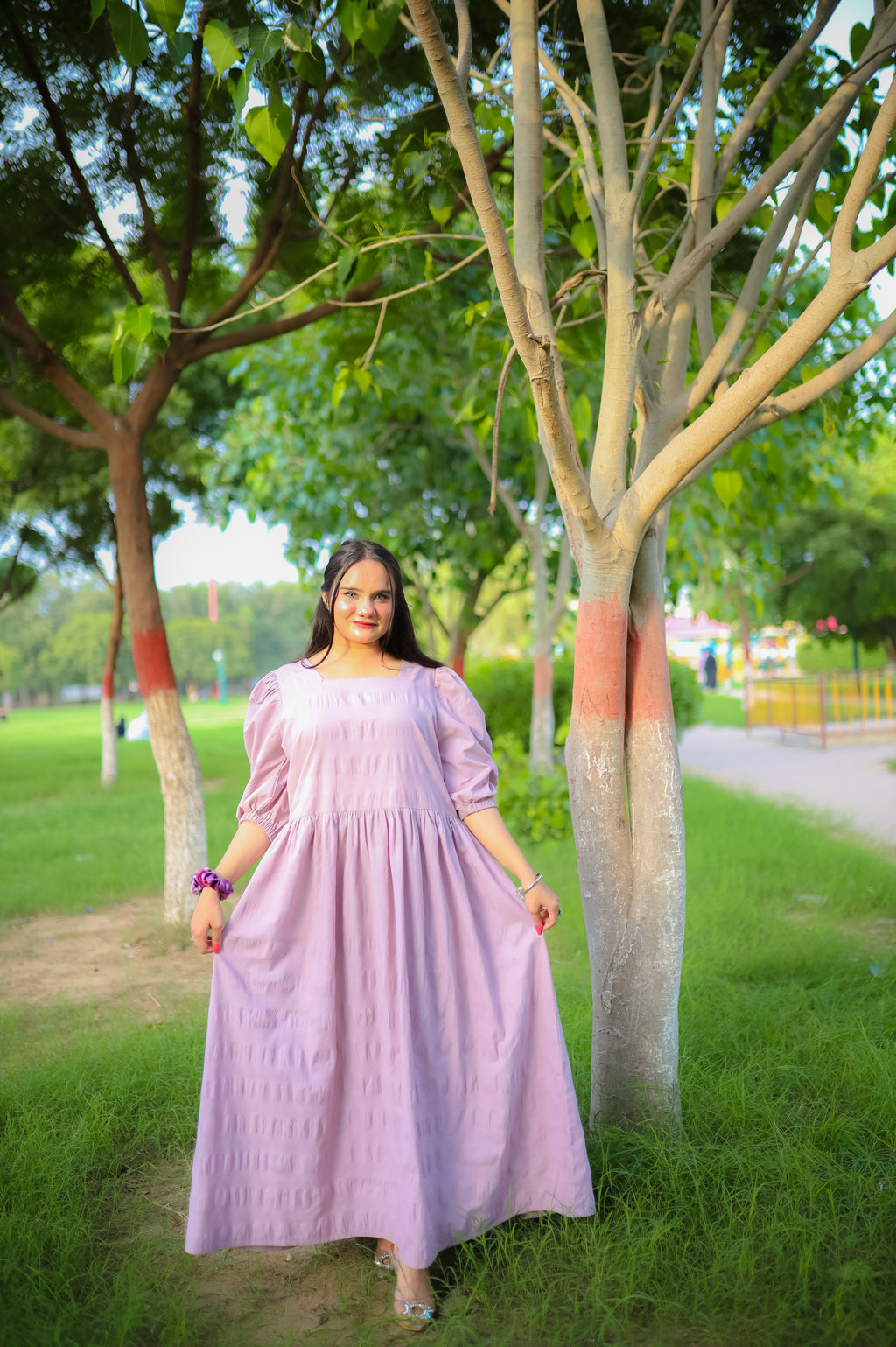 Seer Sucker Cotton Women Dress – Elegant & Comfortable