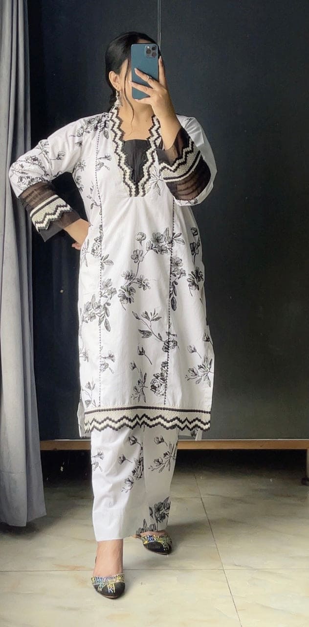 2 Piece Cotton Printed  Suit