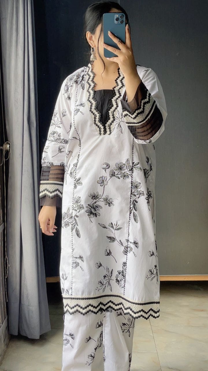 2 Piece Cotton Printed  Suit