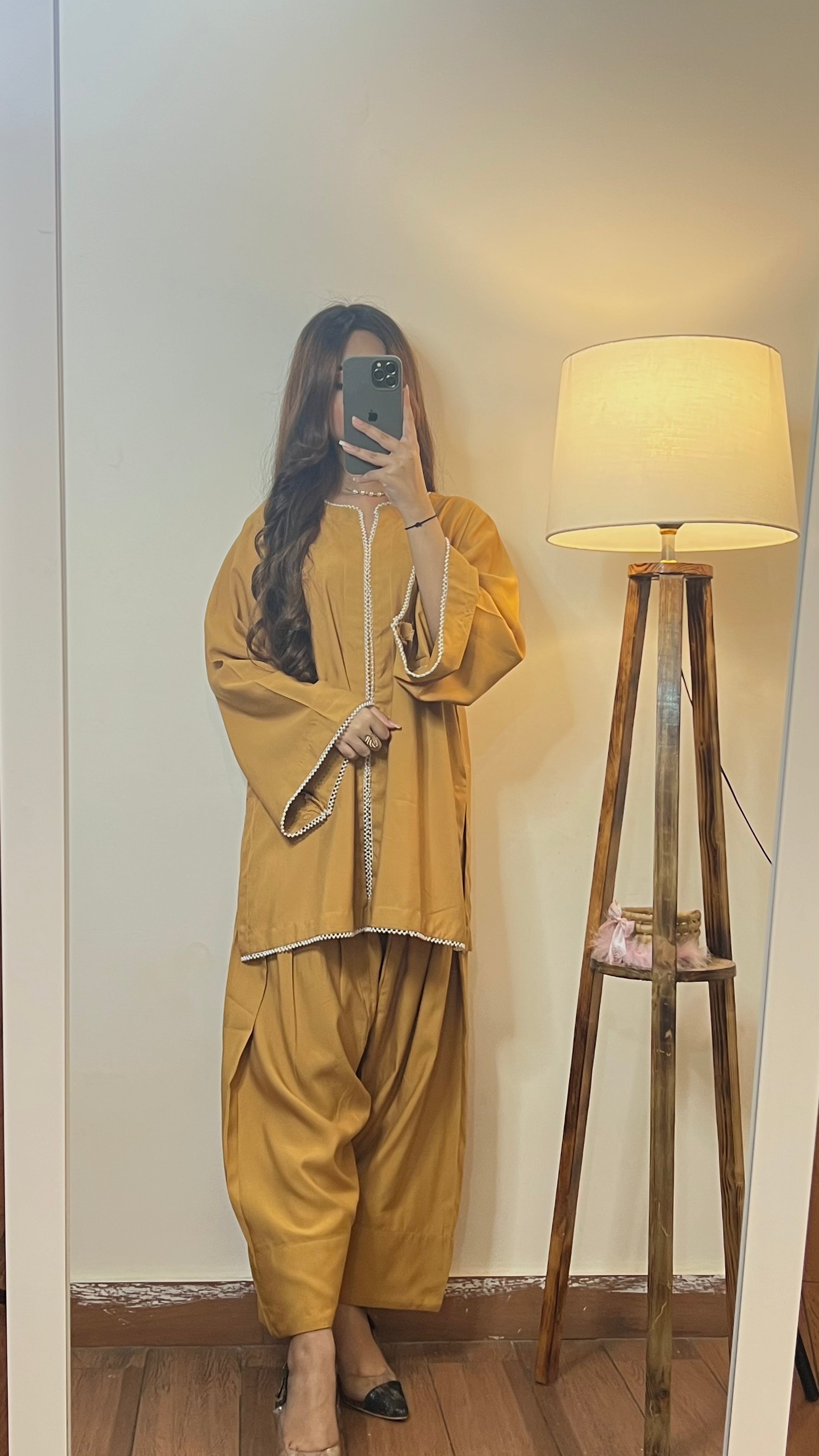 2 Piece Lawn Embellished  Co- Ord Set with Farshi Shalwar