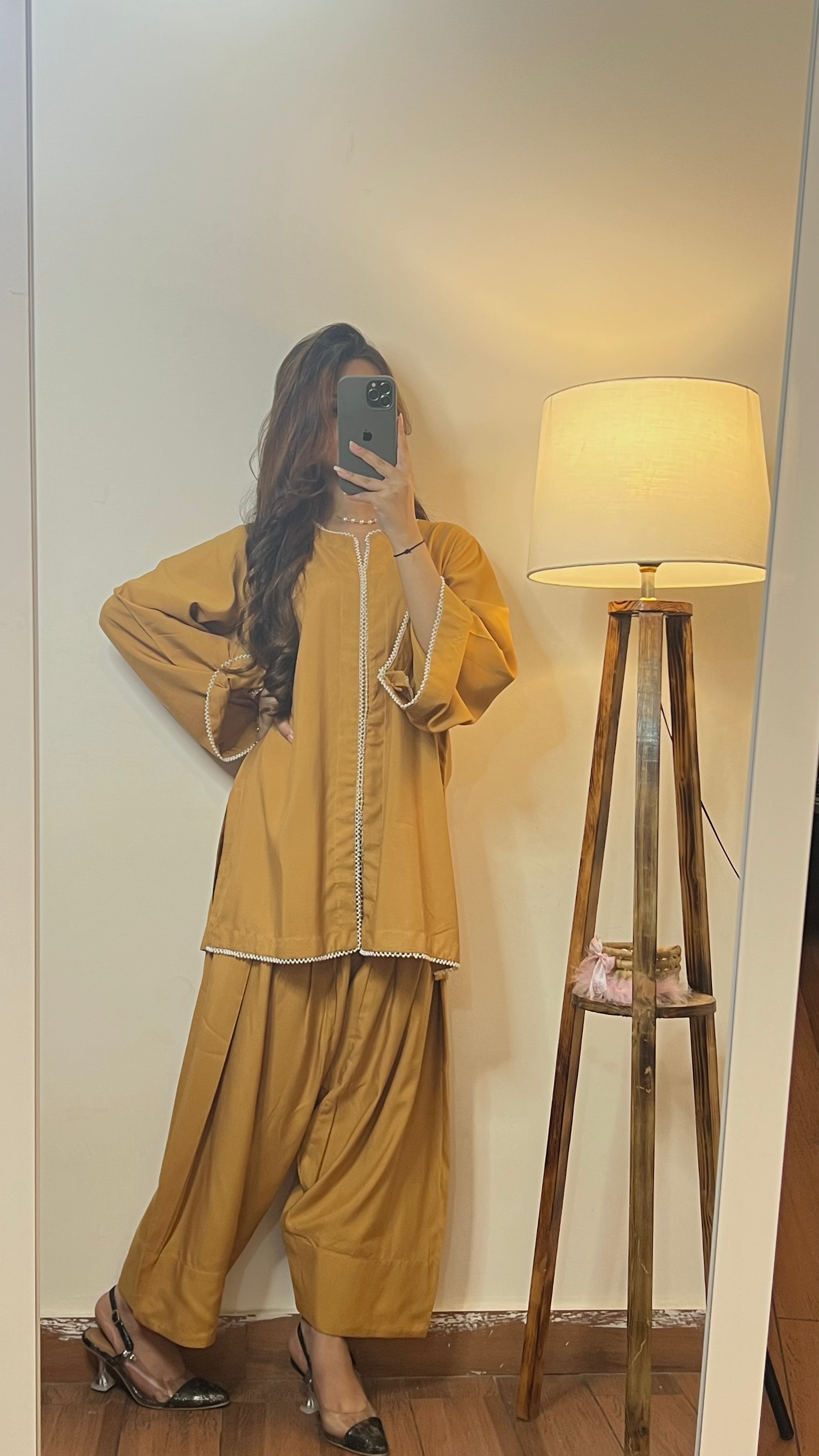 2 Piece Lawn Embellished  Co- Ord Set with Farshi Shalwar