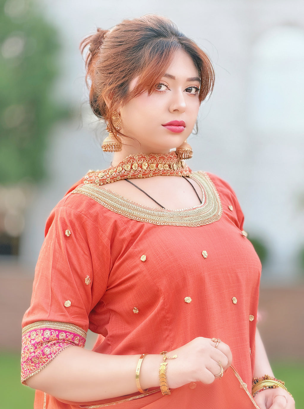 2-Piece Embroidered Co-Ord Set with Farshi Salwar