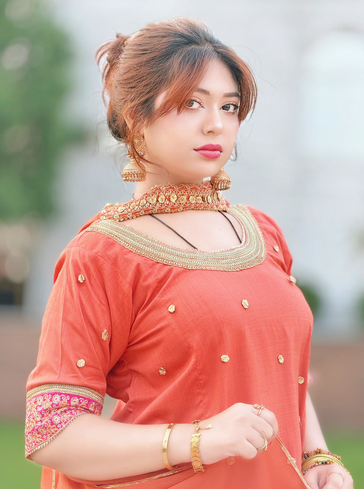 2-Piece Embroidered Co-Ord Set with Farshi Salwar