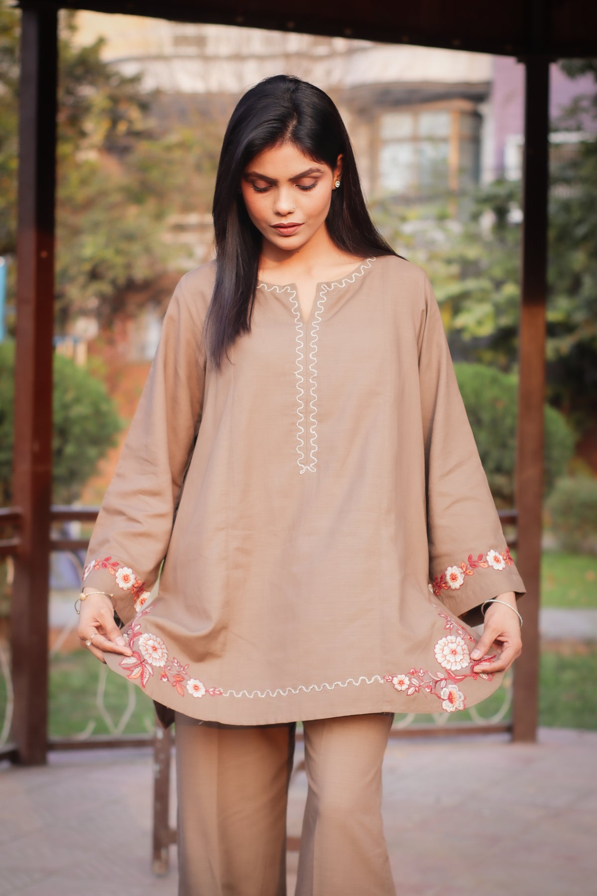Embroidered Cotton  2-Piece Co-Ord Set