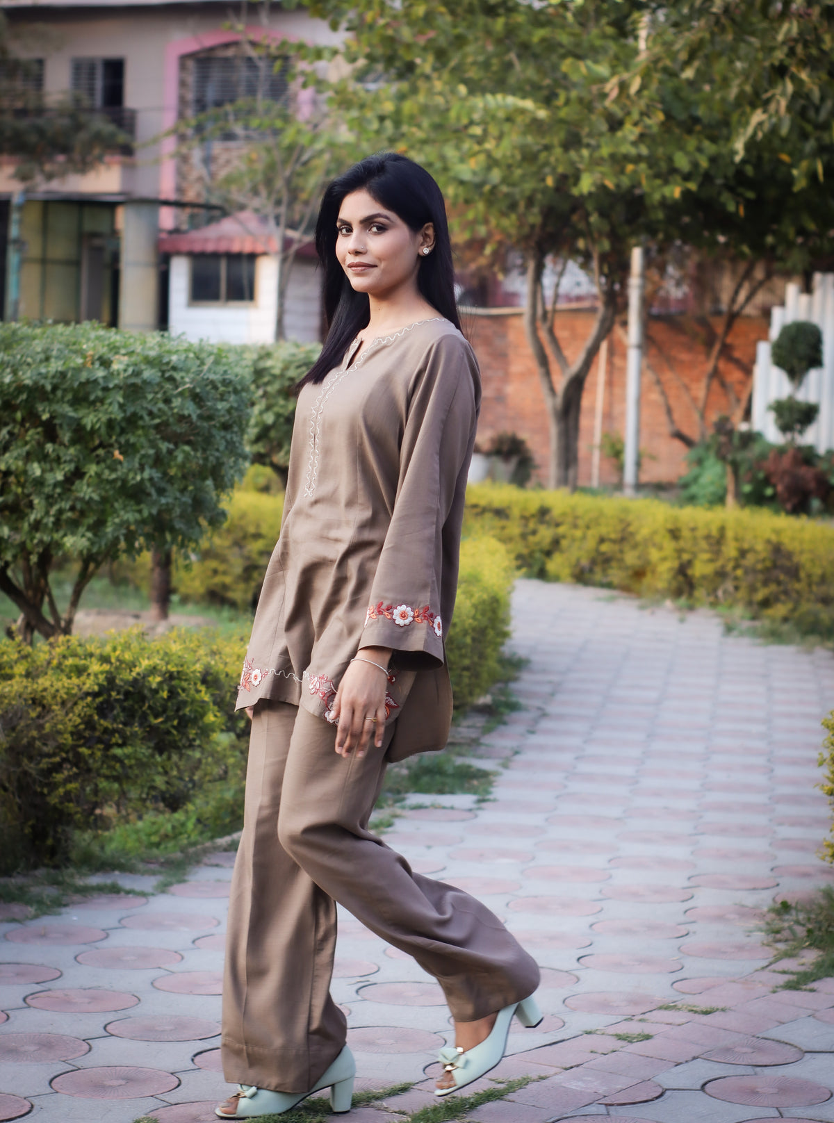 Embroidered Cotton  2-Piece Co-Ord Set
