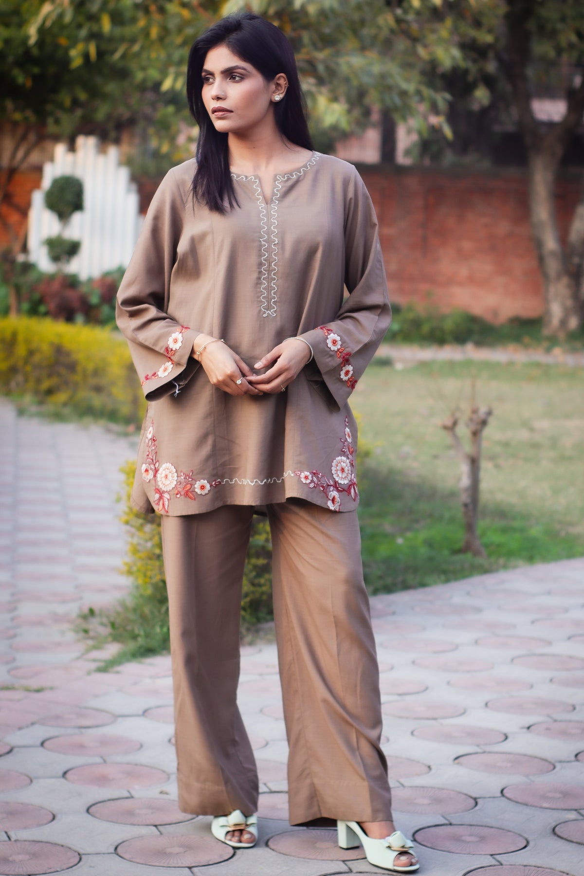 Embroidered Cotton  2-Piece Co-Ord Set