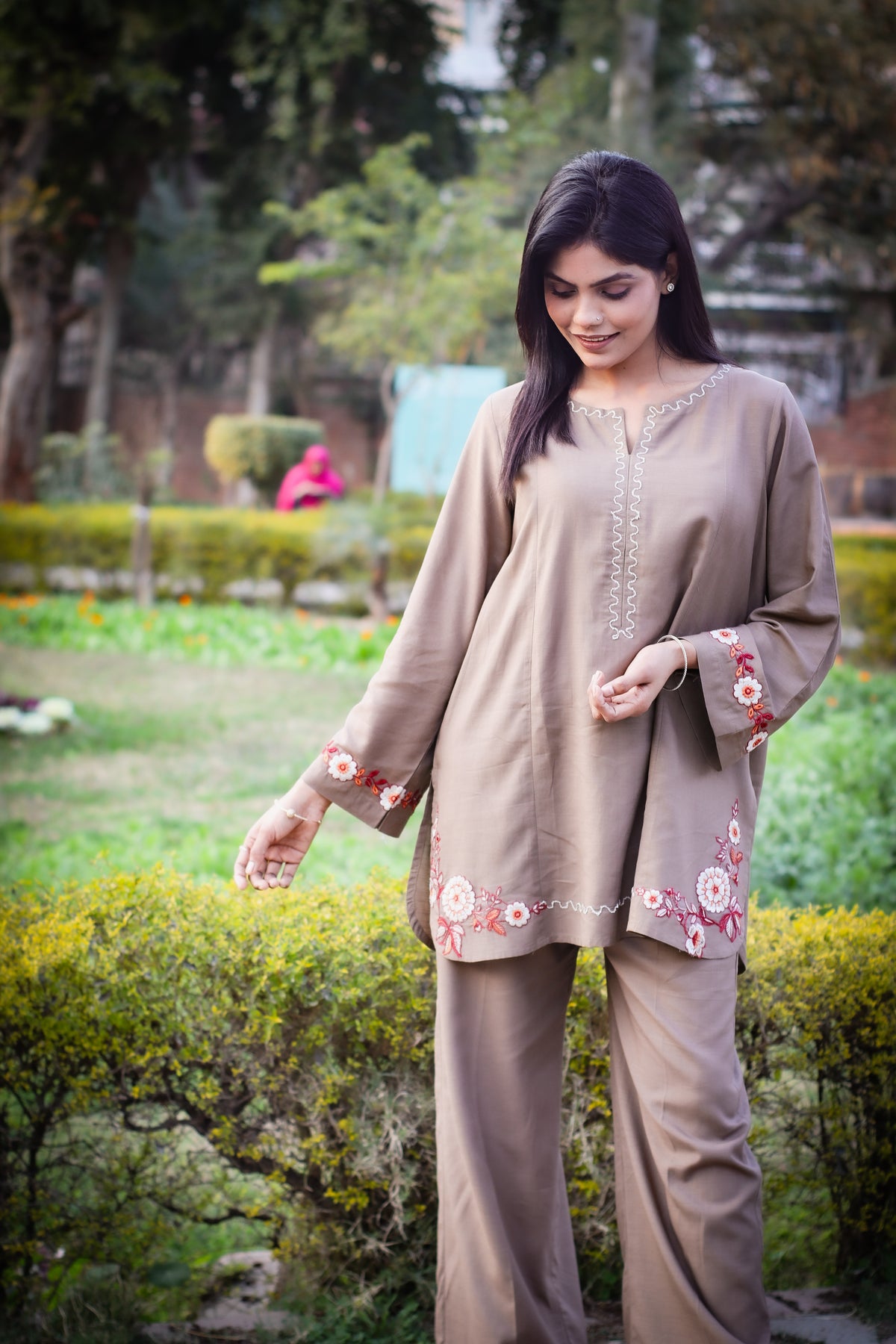 Embroidered Cotton  2-Piece Co-Ord Set