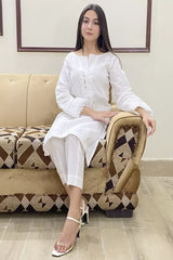 2 Piece Cotton Embellished stitched suit