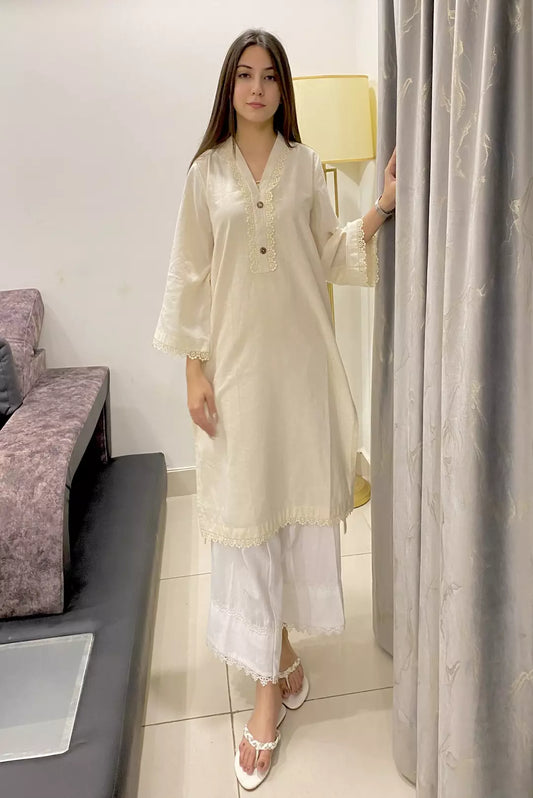 Comfortable & Trendy Cotton Embellished Kurta 1 Piece