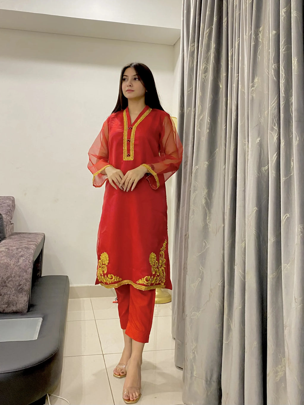 Embroidered Laurex Work Stitched Suit Linned 2 Piece