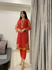 Embroidered Laurex Work Stitched Suit Linned 2 Piece