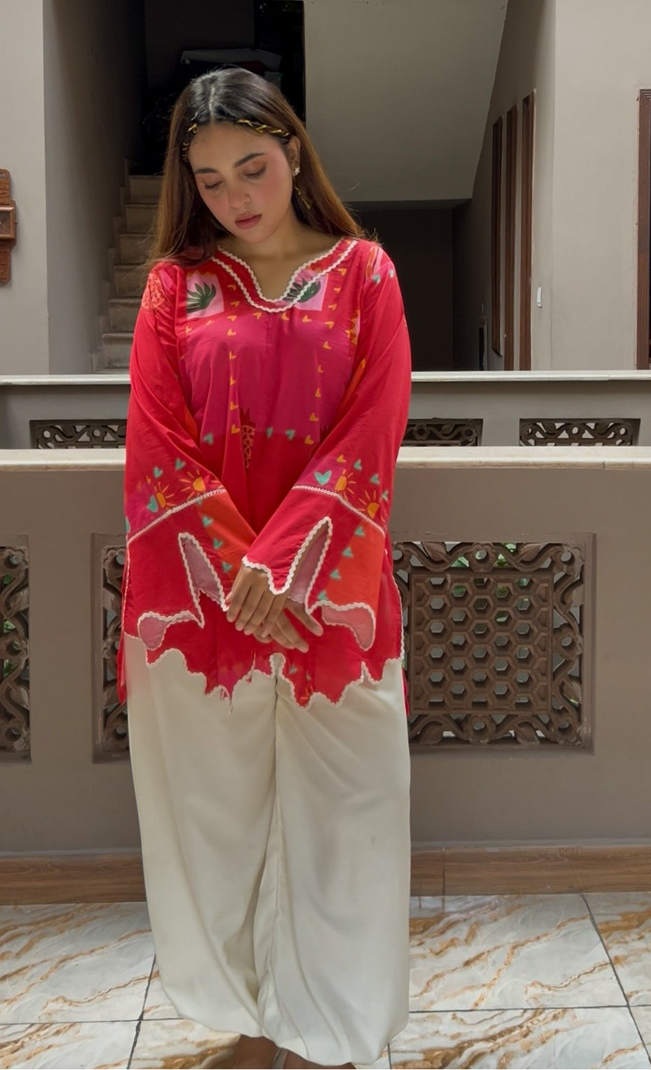 Printed Cotton 2-Piece Co-Ord Set with Balloon Shalwar